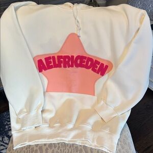 Aelfric Eden Cream Hoodie with Pink Accents
